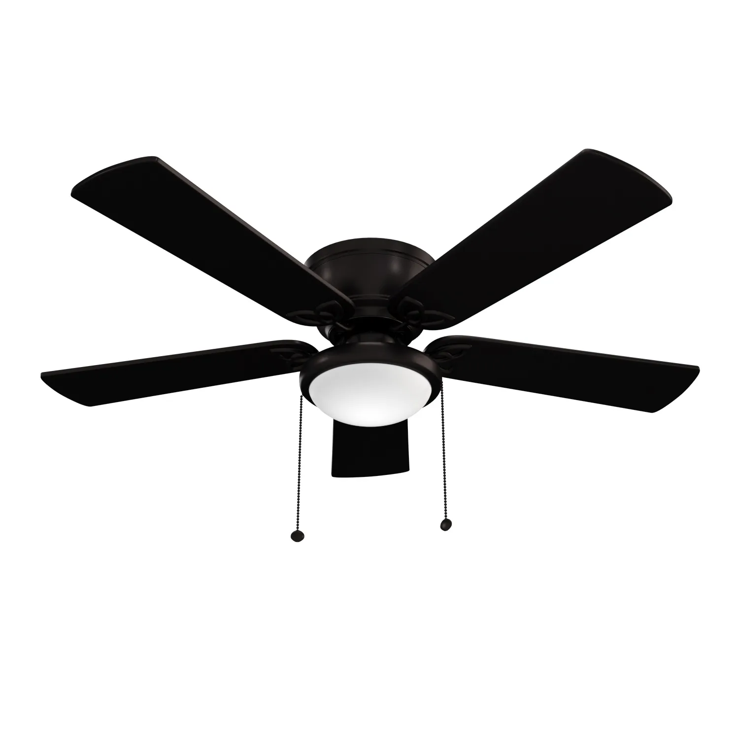 52 inch Benton Matte Black Pull Chain Ceiling Fan 3D Model_04